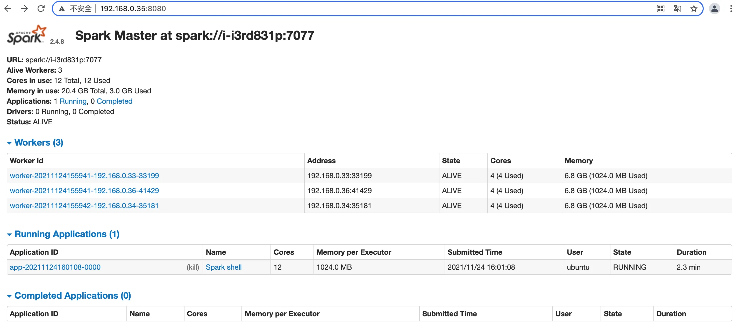 spark standalone shell ui