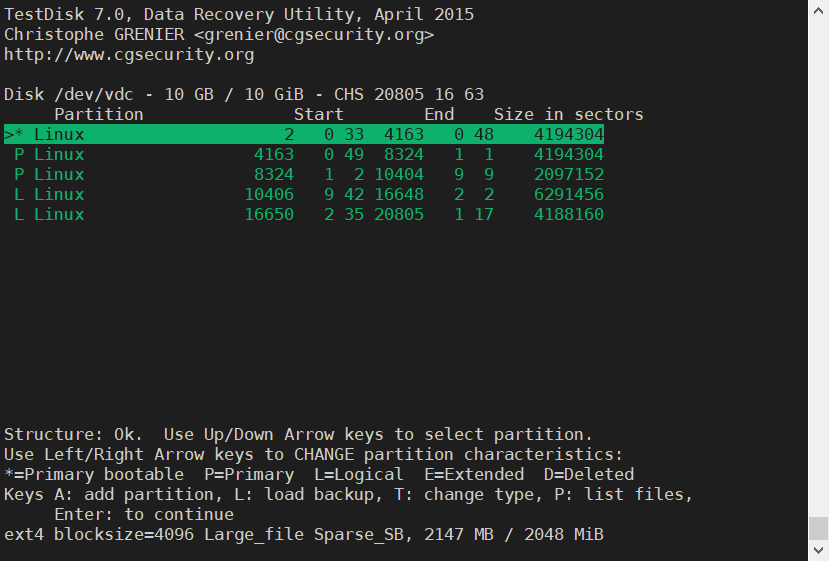 faq linux restore partition 7