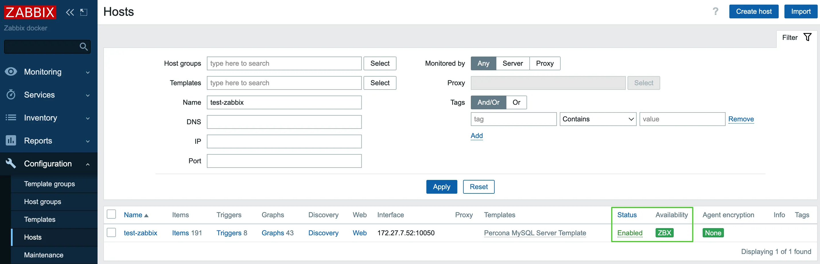 zabbix create host done