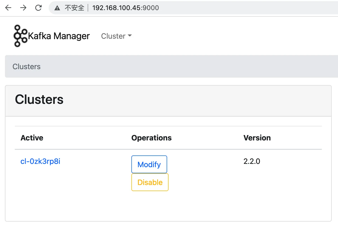 Kafka clusters