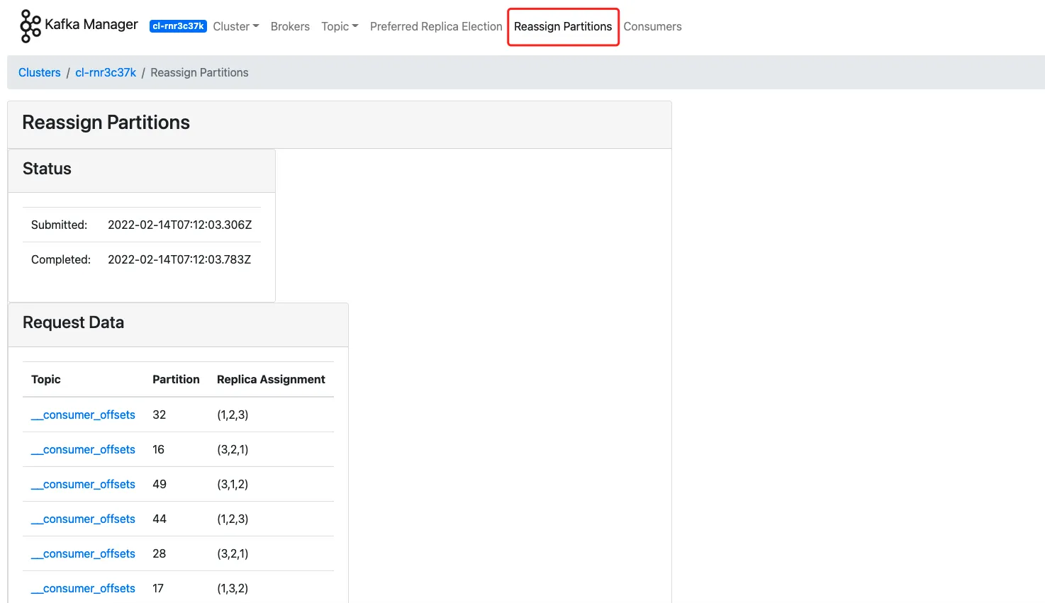 Reassign Partitions